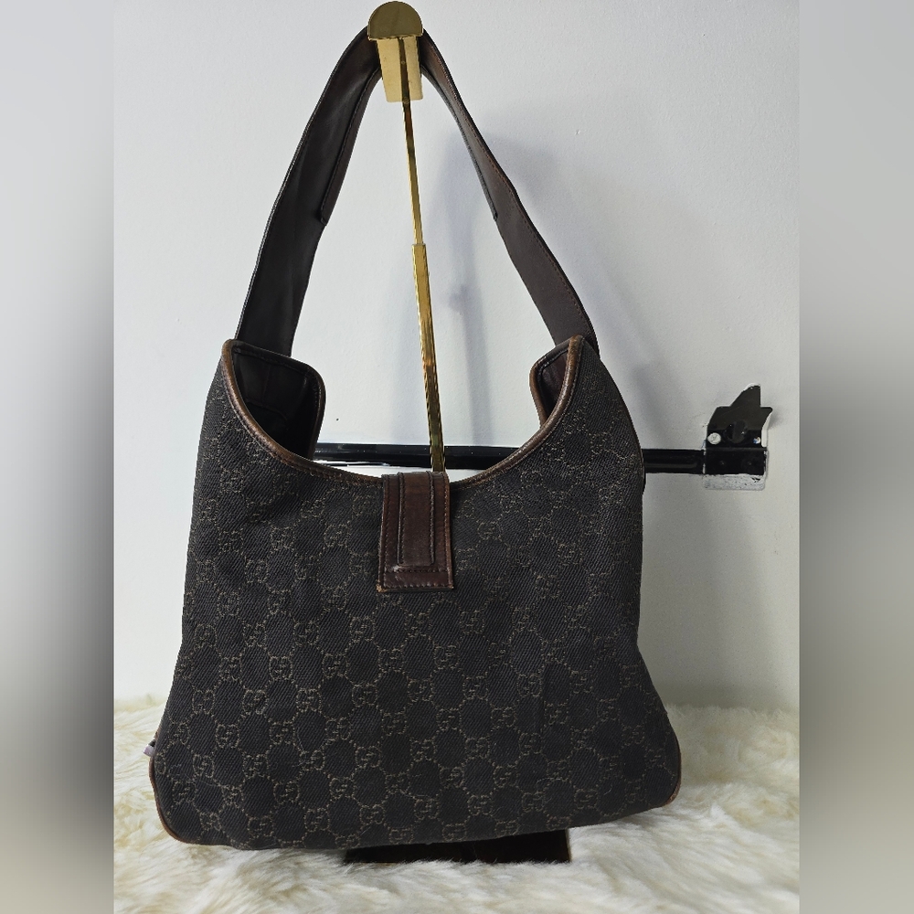 Gucci Hobo Leather/ Canvas  Handbag - Picture 3 of 14